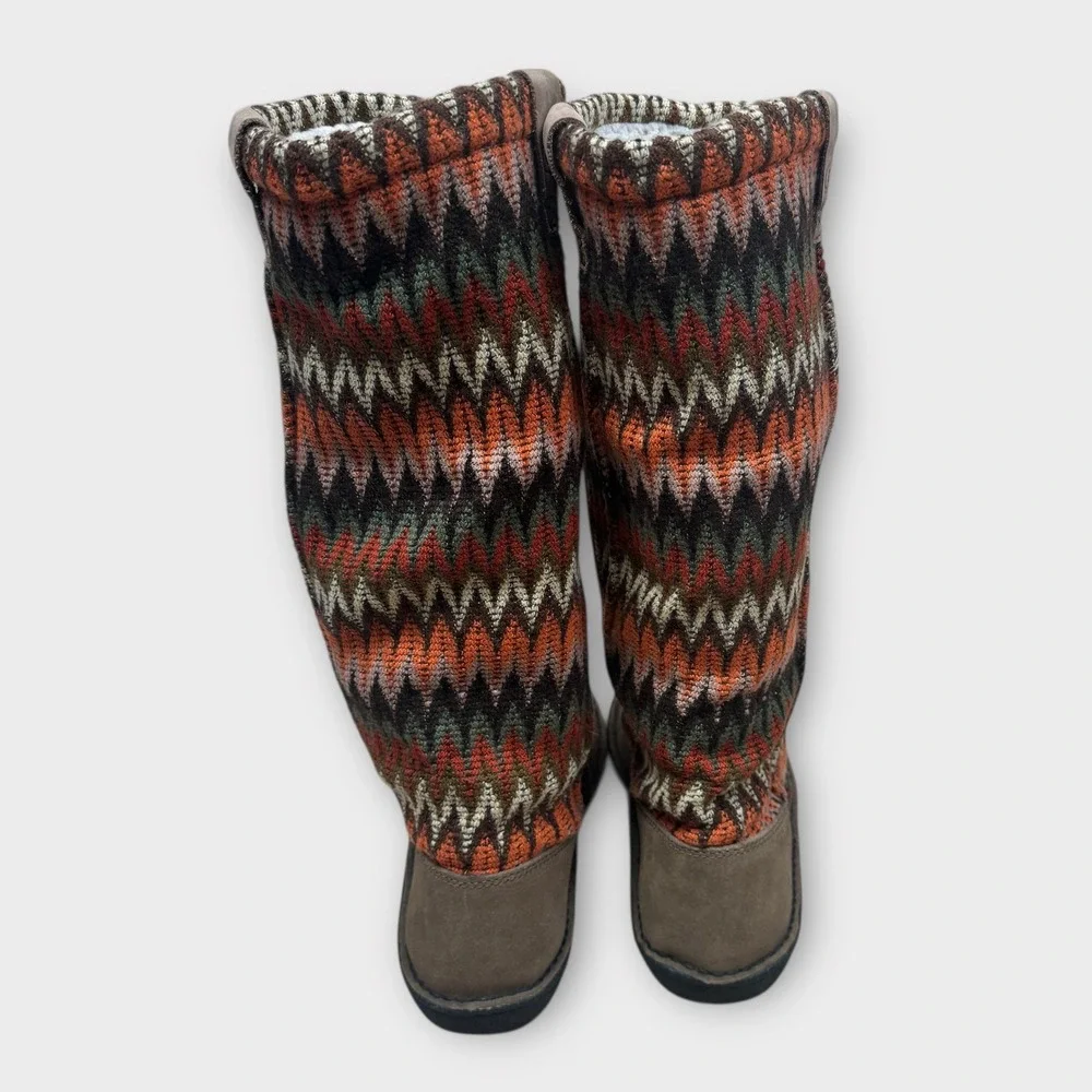 Keen Auburn Navajo Boots Sweater Suede Fur Lining Wool Knit Cozy Soft Winter 8